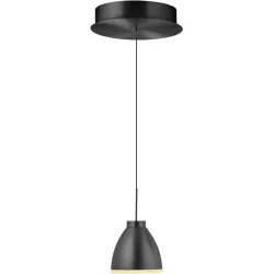 Pendellampe Henry Grau Aluminium/Eisen 20 cm - Farbe: anthrazit eloxiert - LED - Lichtfarbe: Warmweiss - Pendellampe- LED Energiesparlampe