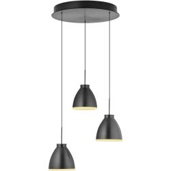 Pendellampe Henry Grau Aluminium/Eisen 46 cm - Farbe: anthrazit eloxiert - LED - Lichtfarbe: Warmweiss - Pendellampe- LED Energiesparlampe
