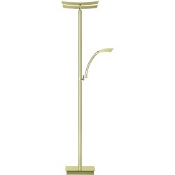 Stehlampe Andy Beige Aluminium/Eisen 185 cm - Farbe: champagner - LED - Lichtfarbe: Extra warmweiss - Helles Neutralweiss - Stehlampe- LED