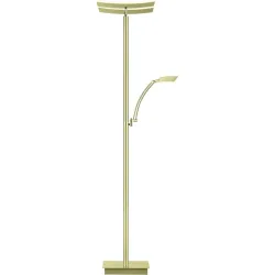 Stehlampe Andy Beige Aluminium/Eisen 185 cm - Farbe: champagner - LED - Lichtfarbe: Extra warmweiss - Helles Neutralweiss - Stehlampe- LED