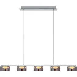 Pendellampe Dune Aluminium/Eisen 119 cm - Farbe: Silver - LED - Lichtfarbe: Warmweiss - Pendellampe- LED Energiesparlampe