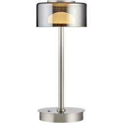 Tischlampe Dune Silber/Transparent/Braun Aluminium/Eisen 15 cm 35 cm - LED - Lichtfarbe: Warmweiss - Tischlampe- LED Energiesparlampe