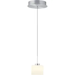 Pendellampe Elli Silber Aluminium/Eisen 26 cm - Farbe: Aluminium eloxiert - LED - Lichtfarbe: Warmweiss - Pendellampe- LED Energiesparlampe