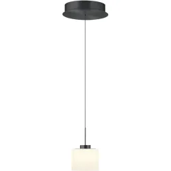 Pendellampe Elli Grau Aluminium/Eisen 26 cm - Farbe: anthrazit eloxiert - LED - Lichtfarbe: Warmweiss - Pendellampe- LED Energiesparlampe