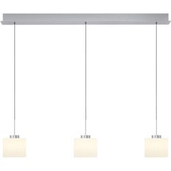 Pendellampe Elli Silber Aluminium/Eisen 110 cm - Farbe: Aluminium eloxiert - LED - Lichtfarbe: Warmweiss - Pendellampe- LED Energiesparlampe
