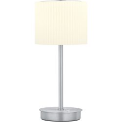 Tischlampe Elli Silber Aluminium/Eisen 15 cm 34 cm - Farbe: Aluminium eloxiert - LED - Lichtfarbe: Warmweiss - Tischlampe- LED Energiesparlampe