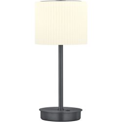 Tischlampe Elli Grau Aluminium/Eisen 15 cm 34 cm - Farbe: anthrazit eloxiert - LED - Lichtfarbe: Warmweiss - Tischlampe- LED Energiesparlampe