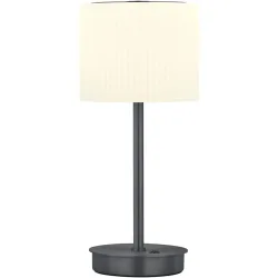 Tischlampe Elli Grau Aluminium/Eisen 15 cm 34 cm - Farbe: anthrazit eloxiert - LED - Lichtfarbe: Warmweiss - Tischlampe- LED Energiesparlampe