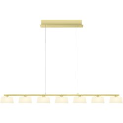 Pendellampe View Beige Aluminium/Eisen 117 cm - Farbe: champagner - LED - Lichtfarbe: Warmweiss - Pendellampe- LED Energiesparlampe