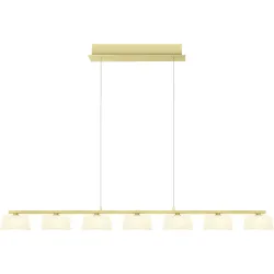 Pendellampe View Beige Aluminium/Eisen 117 cm - Farbe: champagner - LED - Lichtfarbe: Warmweiss - Pendellampe- LED Energiesparlampe