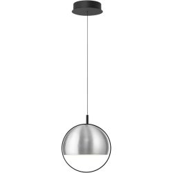Pendellampe Hoop Silber Aluminium/Eisen 30 cm - Farbe: Aluminium matt - LED - Lichtfarbe: Warmweiss - Pendellampe- LED Energiesparlampe