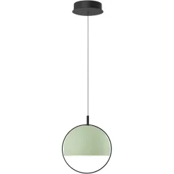 Pendellampe Hoop Grün Aluminium/Eisen 30 cm - Farbe: mintgrün - LED - Lichtfarbe: Warmweiss - Pendellampe- LED Energiesparlampe