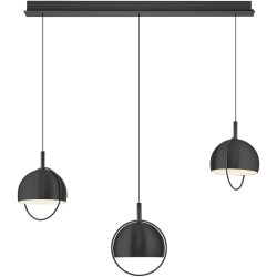 Pendellampe Hoop Schwarz Aluminium/Eisen 100 cm - LED - Lichtfarbe: Warmweiss - Pendellampe- LED Energiesparlampe
