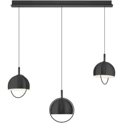 Pendellampe Hoop Schwarz Aluminium/Eisen 100 cm - LED - Lichtfarbe: Warmweiss - Pendellampe- LED Energiesparlampe