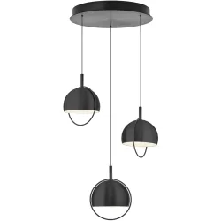 Pendellampe Hoop Schwarz Aluminium/Eisen 43 cm - LED - Lichtfarbe: Warmweiss - Pendellampe- LED Energiesparlampe