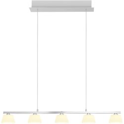 Pendellampe Jane Silber Aluminium/Eisen 86 cm - Farbe: Aluminium matt - LED - Lichtfarbe: Warmweiss - Pendellampe- LED Energiesparlampe