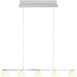Pendellampe Jane Silber Aluminium/Eisen 86 cm - Farbe: Aluminium matt - LED - Lichtfarbe: Warmweiss - Pendellampe- LED Energiesparlampe
