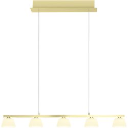 Pendellampe Jane Beige Aluminium/Eisen 86 cm - Farbe: champagner - LED - Lichtfarbe: Warmweiss - Pendellampe- LED Energiesparlampe