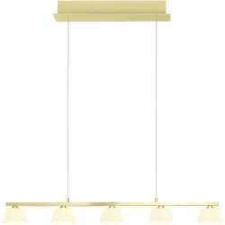 Pendellampe Jane Beige Aluminium/Eisen 86 cm - Farbe: champagner - LED - Lichtfarbe: Warmweiss - Pendellampe- LED Energiesparlampe