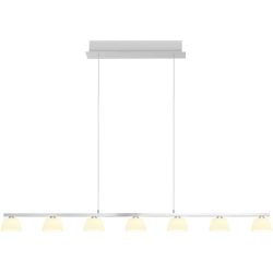 Pendellampe Jane Silber Aluminium/Eisen 122 cm - Farbe: Aluminium matt - LED - Lichtfarbe: Warmweiss - Pendellampe- LED Energiesparlampe