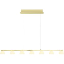 Pendellampe Jane Beige Aluminium/Eisen 122 cm - Farbe: champagner - LED - Lichtfarbe: Warmweiss - Pendellampe- LED Energiesparlampe