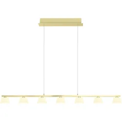 Pendellampe Jane Beige Aluminium/Eisen 122 cm - Farbe: champagner - LED - Lichtfarbe: Warmweiss - Pendellampe- LED Energiesparlampe