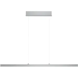 Pendellampe Karo Silber Aluminium/Eisen 130 cm - Farbe: Aluminium matt - LED - Lichtfarbe: Extra warmweiss - Helles Neutralweiss - Pendellampe- LED