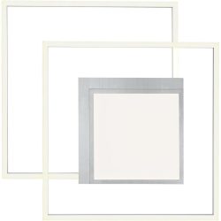 Deckenlampe Karo Silber Aluminium/Eisen 62 cm - Farbe: Aluminium matt - LED - Lichtfarbe: Extra warmweiss - Helles Neutralweiss - Deckenlampe- LED