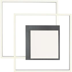 Deckenlampe Karo Grau Aluminium/Eisen 62 cm - Farbe: anthrazit eloxiert - LED - Lichtfarbe: Extra warmweiss - Helles Neutralweiss - Deckenlampe- LED
