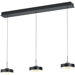 Pendellampe Spencer Grau Aluminium/Eisen 110 cm - Farbe: anthrazit eloxiert - LED - Lichtfarbe: Warmweiss - Pendellampe- LED Energiesparlampe