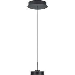 Pendellampe Spencer Grau Aluminium/Eisen 18 cm - Farbe: anthrazit matt - LED - Lichtfarbe: Warmweiss - Pendellampe- LED Energiesparlampe
