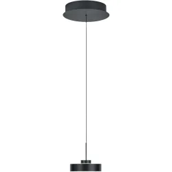 Pendellampe Spencer Grau Aluminium/Eisen 18 cm - Farbe: anthrazit matt - LED - Lichtfarbe: Warmweiss - Pendellampe- LED Energiesparlampe