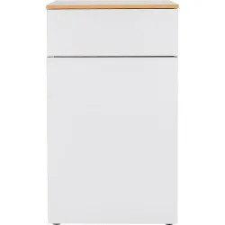 Schuhschrank India Weiss Holz 60 cm 110 cm - Material: Holzwerkstoff und melaminharzeschichtet Kanten Echtholz Eiche - Schuhschrank