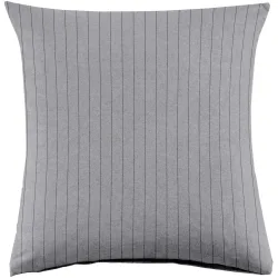 Kissenbezug Emma 65x65cm lightgrey Stripe - Farbe: hellgrau - Material: 100% Baumwoll-Flanell, Heather Melange Optik - Kissenbezug