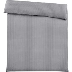 Duvetbezug Emma 200x210cm lightgrey Stripe - Farbe: hellgrau - Material: 100% Baumwoll-Flanell, Heather Melange Optik - Duvetbezug