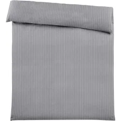 Duvetbezug Emma 200x210cm lightgrey Stripe - Farbe: hellgrau - Material: 100% Baumwoll-Flanell, Heather Melange Optik - Duvetbezug
