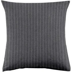 Kissenbezug Emma 65x65cm darkgrey Stripe - Farbe: Dunkelgrau - Material: 100% Baumwoll-Flanell, Heather Melange Optik - Kissenbezug