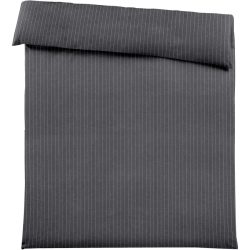 Duvetbezug Emma 200x210cm darkgrey Stripe - Farbe: Dunkelgrau - Material: 100% Baumwoll-Flanell, Heather Melange Optik - Duvetbezug