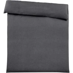 Duvetbezug Emma 160x210cm darkgrey - Farbe: Dunkelgrau - Material: 100% Baumwoll-Flanell, Heather Melange Optik - Duvetbezug