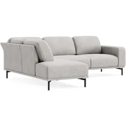 Ecksofa Maja Grau Stoff 249 cm 207 cm - Farbe: LODGE - 3/3 warm grey - Möbel Konfigurator: Traummöbel individuell zusammenstellen - Ecksofa