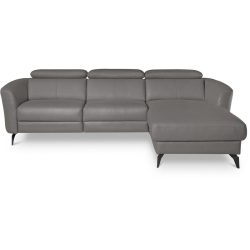 Simba Braun Leder 261 cm 183 cm - Farbe: schlamm - Material: 100% Echtleder + Korpus Lederlook - Ecksofa