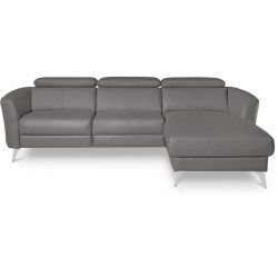 Simba Braun Leder 261 cm 183 cm - Farbe: schlamm - Material: 100% Echtleder + Korpus Lederlook - Ecksofa