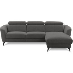 Ecksofa Simba Grau Stoff 261 cm 183 cm - Farbe: graphit - Material: Chenille - Ecksofa