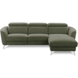 Ecksofa Simba Grün Stoff 261 cm 183 cm - Farbe: moosgrün - Material: Chenille - Ecksofa