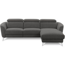 Ecksofa Simba Grau Stoff 261 cm 183 cm - Farbe: graphit - Material: Chenille - Ecksofa