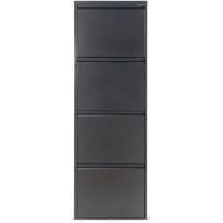 Spinder Design Schuhschrank Hesta Schwarz Stahl 50 cm 150 cm - Schuhschrank