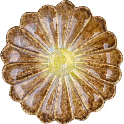 Dekoteller Flower Keramik braun - Dekoteller