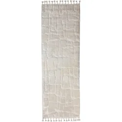Teppich Calvella Weiss Polyester B 80 T 300 cm - Farbe: Natur