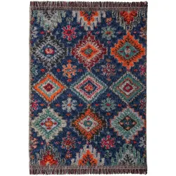 Teppich Jalin Blau Polyester B 133 T 190 cm