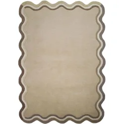 Teppich Ladora Beige Wolle B 160 T 230 cm - Farbe: Natur - Material: 100% WOLLE